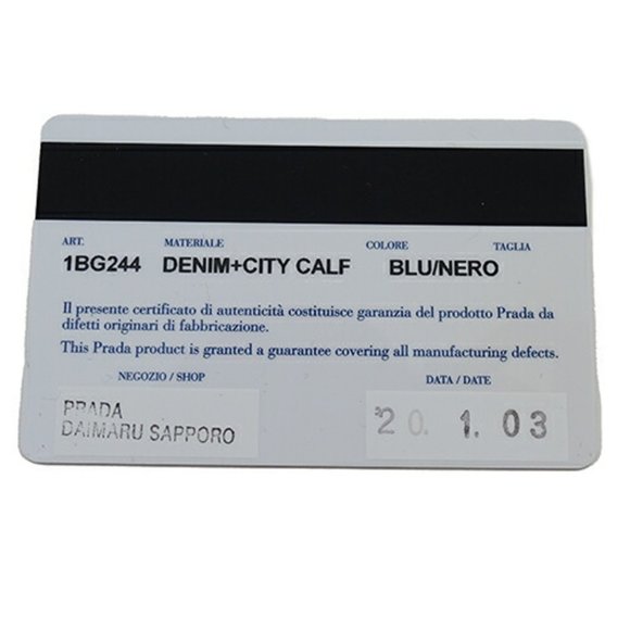 Prada PRADA Bag Women's Tote Shoulder 2way Denim Leather Navy Black 1BG244 - Picture 10 of 13